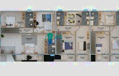 Imagem: A casa possui 3 Dormitórios, 2 Banheiros, 2 Vagas na garagem