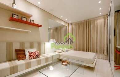 Imagem: O studio possui 1 Dormitório, 1 Banheiro, 1 Vaga na garagem