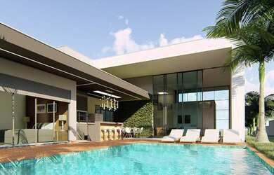 Imagem: A casa em condomínio possui 4 Dormitórios, 5 Banheiros, 5