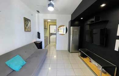 Imagem: O apartamento possui 1 Dormitório, 1 Banheiro, 1 Vaga na garagem