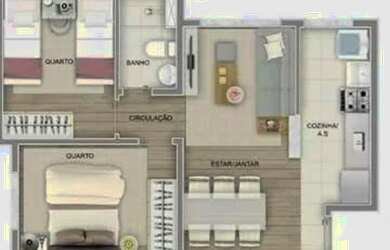 Imagem 2: Alugo Apartamento 2 quartos em Condomínio Mia Felicita