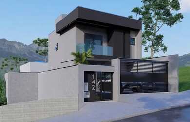 Imagem: A casa possui 3 Dormitórios, 1 Banheiro, 2 Vagas na garagem