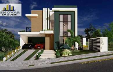 Imagem: A casa em condomínio possui 4 Dormitórios, 5 Banheiros, 4