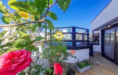 Imagem: O apartamento na cobertura possui 3 Dormitórios, 5 Banheiros