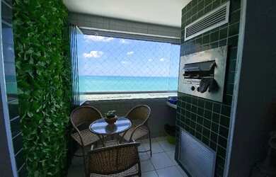 Imagem 8: Apartamento de Frente Para o Mar no Janga - 3 Quartos - Piscina - Varanda...