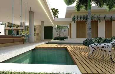 Imagem: A casa possui 4 Dormitórios, 5 Banheiros, 5 Vagas na garagem