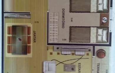 Imagem: O apartamento à venda possui 2 Dormitórios, 1 Banheiro, 1