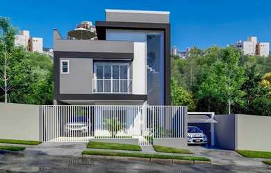 Imagem: A casa possui 3 Dormitórios, 2 Banheiros, 2 Vagas na garagem