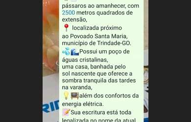 Imagem: A chácara possui 2.500m² de Área e está localizado em Trindade