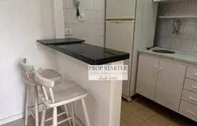 Imagem: O apartamento possui 1 Dormitório, 1 Banheiro, 1 Vaga na garagem