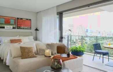 Imagem: O apartamento possui 1 Dormitório, 1 Banheiro, 1 Vaga na garagem