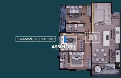 Imagem: O apartamento possui 3 Dormitórios, 1 Banheiro, 2 Vagas na