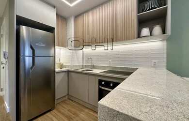 Imagem: O apartamento possui 1 Dormitório, 1 Banheiro, 1 Vaga na garagem