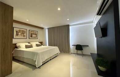 Imagem: O apartamento possui 1 Dormitório, 1 Banheiro, 1 Vaga na garagem