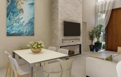 Imagem: A casa em condomínio possui 3 Dormitórios, 2 Banheiros, 4