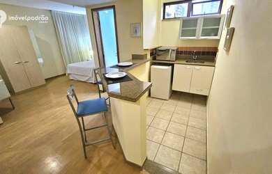 Imagem: O studio possui 1 Dormitório, 1 Banheiro, 1 Vaga na garagem