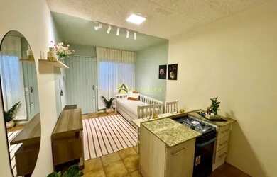 Imagem: O apartamento possui 1 Dormitório, 1 Banheiro, 35m² de Área