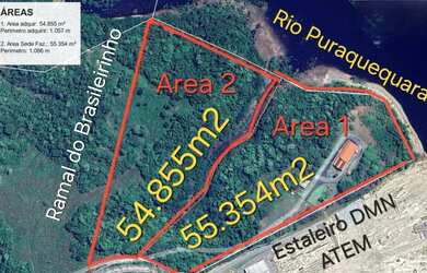 Imagem: O terreno possui 55.354m² de Área, Imóvel novo e está localizado
