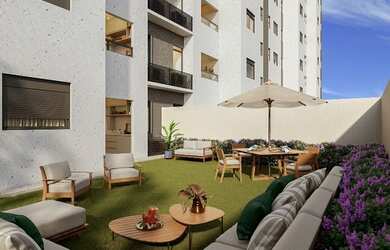 Imagem 3: Sensia Ponta Negra. Varanda, Imóvel novo, 63m² de Áreae1 Vaga na garagem