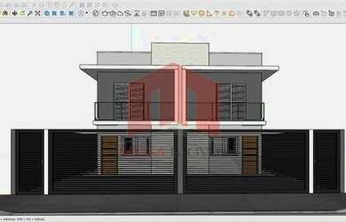 Imagem: A casa possui 3 Dormitórios, 1 Banheiro, 2 Vagas na garagem