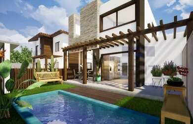 Imagem: A casa em condomínio possui 4 Dormitórios, 4 Banheiros, 1