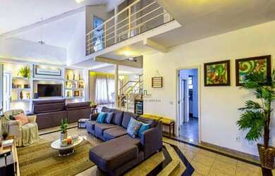 Imagem: A casa em condomínio possui 4 Dormitórios, 4 Banheiros, 2