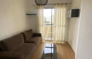 Imagem: O apartamento possui 1 Dormitório, 1 Banheiro, 1 Vaga na garagem