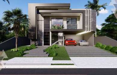 Imagem: A casa possui 4 Dormitórios, 5 Banheiros, 2 Vagas na garagem