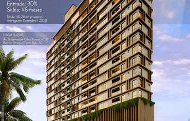 Imagem: O apartamento possui 1 Dormitório, 1 Banheiro, 1 Vaga na garagem