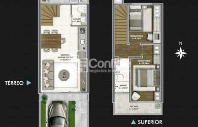 Imagem 9: Sobrado Padrão. 95m² de Área, 1 Vaga na garageme2 Dormitórios