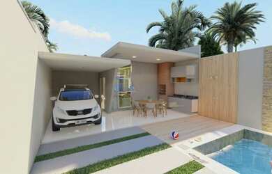 Imagem: A casa possui 3 Dormitórios, 4 Banheiros, 5 Vagas na garagem