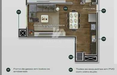 Imagem: O apartamento possui 1 Dormitório, 1 Banheiro, 1 Vaga na garagem