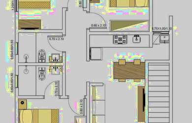 Imagem: A casa possui 3 Dormitórios, 2 Banheiros, 2 Vagas na garagem