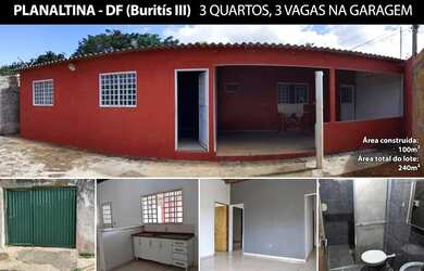 Imagem: A casa possui 3 Dormitórios, 1 Banheiro, 3 Vagas na garagem