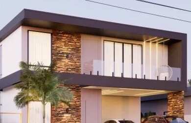 Imagem: A casa em condomínio possui 4 Dormitórios, 5 Banheiros, 2