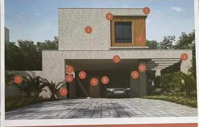 Imagem: A casa em condomínio possui 4 Dormitórios e 4 Banheiros e