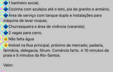 Imagem: A casa possui 3 Dormitórios, 2 Banheiros, 2 Vagas na garagem