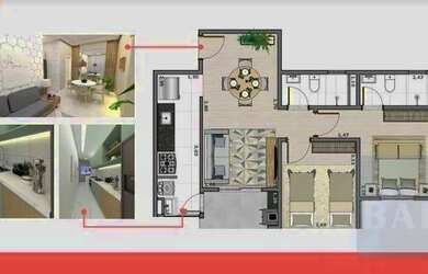 Imagem: O apartamento possui 2 Dormitórios, 2 Banheiros, 1 Vaga na