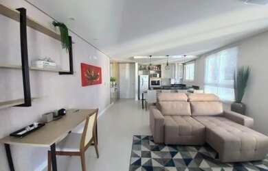 Imagem: O apartamento possui 1 Dormitório, 1 Banheiro, 1 Vaga na garagem