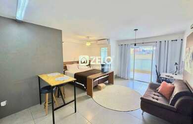 Imagem: O apartamento possui 1 Dormitório, 1 Banheiro, 1 Vaga na garagem