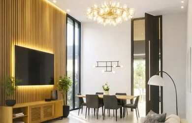 Imagem: A casa em condomínio possui 4 Dormitórios, 5 Banheiros, 3