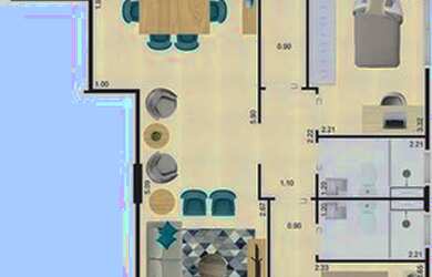 Imagem: O apartamento possui 3 Dormitórios, 1 Banheiro, 2 Vagas na