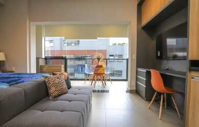 Imagem: A kitnet possui 1 Dormitório, 1 Banheiro, 1 Vaga na garagem