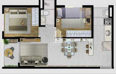 Imagem 2: Apartamento no brás. Piscina, Varanda, 45m² de Áreae1 Vaga na garagem