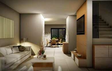 Imagem: A casa em condomínio possui 3 Dormitórios, 4 Banheiros, 110m²