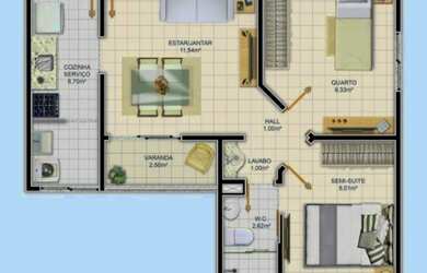 Imagem 2: Mirante Do Santa Lúcia. Piscina, 61m² de Área, 1 Vaga na garageme2...