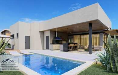 Imagem: A casa em condomínio possui 3 Dormitórios, 2 Banheiros, 4