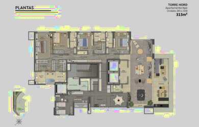 Imagem: O apartamento possui 4 Dormitórios, 5 Banheiros, 5 Vagas na
