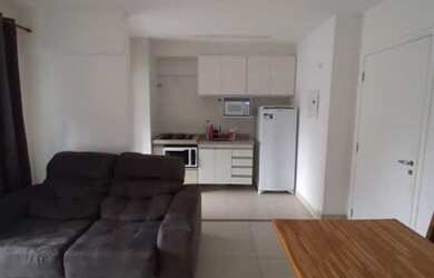 Imagem: O apartamento possui 1 Dormitório, 1 Banheiro, 1 Vaga na garagem