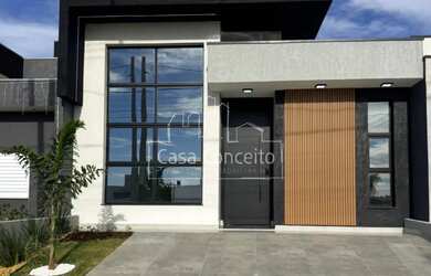 Imagem: A casa em condomínio possui 3 Dormitórios, 1 Banheiro, 2 Vagas